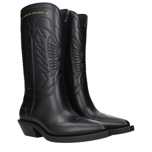 Christian Dior Black Leather Ankle Boots